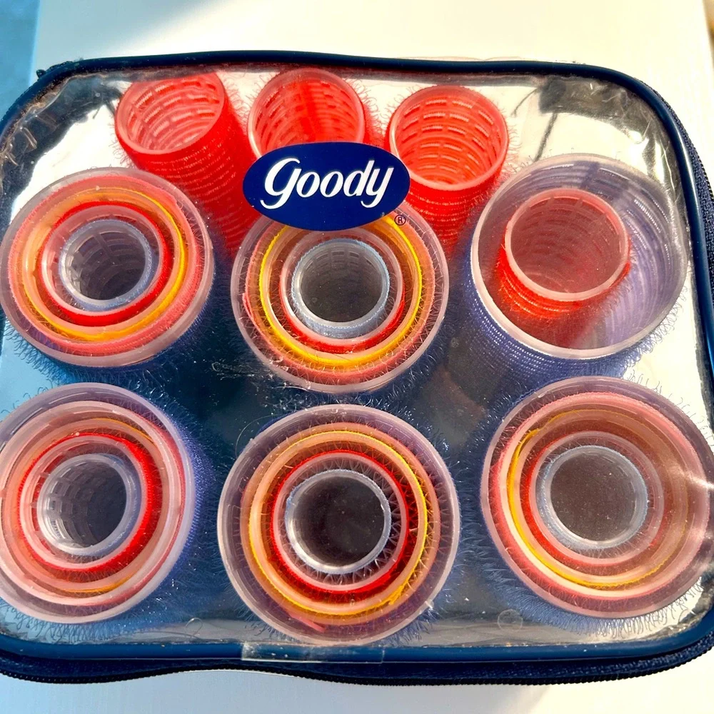 Vintage Goody Self Holding Rollers Red Pink